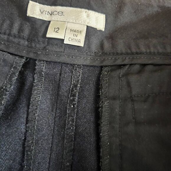 Vince Pants Women's Size 12 Black Relaxed Trouser Wide Leg Wool - Picture 7 of 8